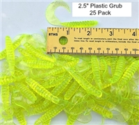 2.5" Single Tail Grub/UV Neon Chartruese/50 Pack