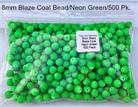 Size 8mm Round Bead/Blaze Coat Neon Green/500 Pack