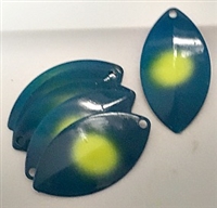 Size 5N FB Series Blade/Blue Both Sides w/Chartreuse Dot/6 Pack