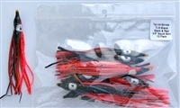 3.5" Squid Body/Black and Flame Red/10 Pack