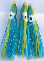 2" Squid Body/Blue w/Chartreuse Stripe UV /6 Pack