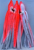 3" Squid Body/Flame/White Two Tone UV/6 Pack