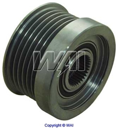 24-91104 6-Groove Clutch Pulley for Bosch IR/IF Alternators on Volvo Applications (Lester 13801)