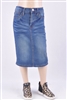RK-77239KY Indigo Wash girls mid length skirt