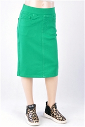 RK-77548K E.Green girls mid length skirt