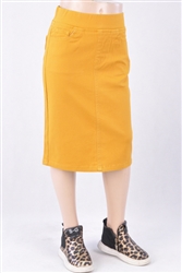 RK-77548K Mustard girls mid length skirt