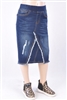 RK-77560KG Dk.Indigo Wash girls mid length skirt