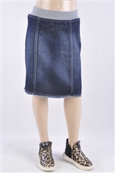 RK-77631K Dk.Indigo girls mid length skirt