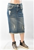 RK-77919KA Vintage Wash girls mid length skirt