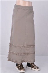 RK-87254K Tan girls long skirt