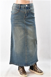 RK-89064KA Vintage Wash girls long skirt