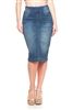 SG-77104W Vintage Wash middle length skirt