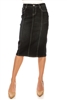 SG-77105F Black Wash calf length skirt