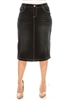 SG-77239XS Black Wash Calf length skirt