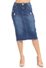 SG-77996 Indigo Wash middle length skirt