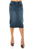 SG-77998 Indigo Wash calf length skirt