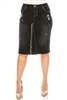 SG-78008XC Black Wash middle length skirt