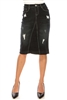 SG-79005B Black Wash middle length skirt