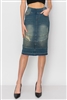 SG-79020 Vintage Wash middle length skirt