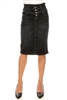 SG-79045B Black Wash middle length skirt