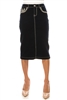 SG-79086 Dark Indigo calf length skirt