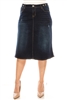 SG-79098X Dk.Indigo Wash Calf length skirt