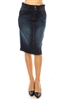 SG-79100 Dk.Indigo Wash middle length skirt