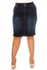 SG-79100X Dk.Indigo Wash middle length skirt