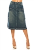 SG-79143 Vintage Wash calf length skirt