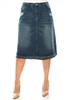 SG-79144X Indigo Wash Calf length skirt