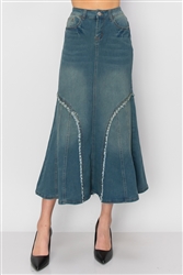 SG-87932 Vintage Wash long skirt