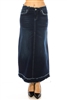 SG-89184 Dk.Indigo Wash long skirt