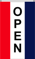 Commercial Open Vertical Flag