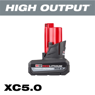 Milwaukee High Output 5.0 ah XC Battery M12 #48-11-2450