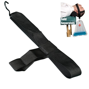 Belt-like harness that attaches to head one one end and weighted device is hung on hook end.