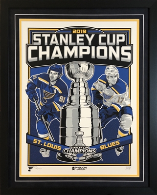 18x24" 2019 NHL Stanley Cup Champions double mat & framed  poster