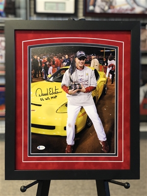 11x14 autographed matted & framed print of St Louis Cardinals 2006 WS MVP David Eckstein