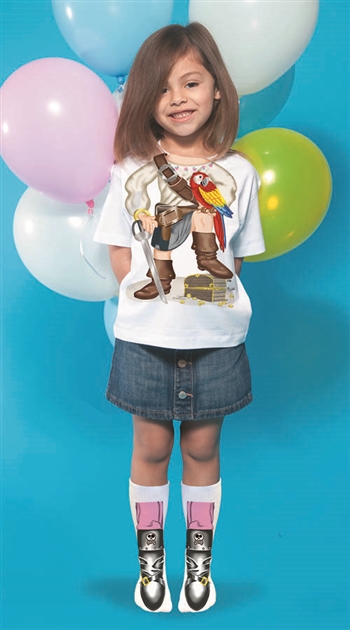 Pirate Parrot Girl T-shirt & Sock Combo
