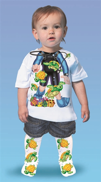 Turtle Diver Boy T-shirt & Sock Combo