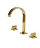 FontanaShowers Venice Gold 3pcs Dual Handles Centerset Mixer Bathroom Sink Faucet