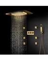 FontanaShowers Le Havre Gold Finish Music System LED Shower Head with Hand Sprayer Remote Controlled
