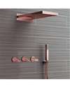 FontanaShowers Reno Wall Mount Rose Gold Rainfall Mixer Shower Set