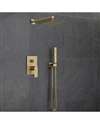 FontanaShowers Brushed Gold Napoli Wall Mount Rainfall Shower Set