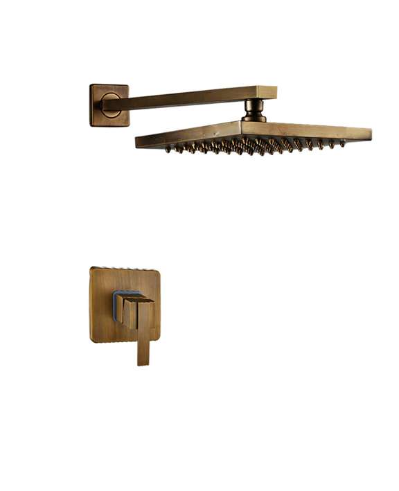 FontanaShowers Lima Shiny Gold Finish Water Mixer Wall Shower Faucet Set