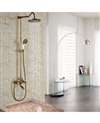 FontanaShowers Milan 8" Antique Brass Rainfall Shower Set A