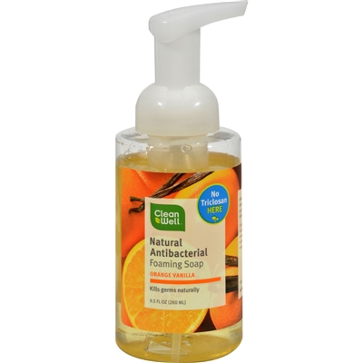 CleanWell Natural Antibacterial Foaming Handsoap - 9.5 oz
