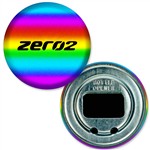 Bottle Opener with Rainbow Foil, 2.25" diameter, Item # ABOF22-100