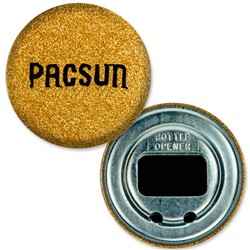 Bottle Opener with Reflective Gold Glitter, 2.25" diameter, Item # ABOF22-103