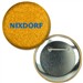Button with Reflective Tangerine Glitter, 2.25" diameter, Item # ABU22-108