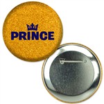 Button with Reflective Tangerine Glitter, 3" diameter, Item # ABU30-108